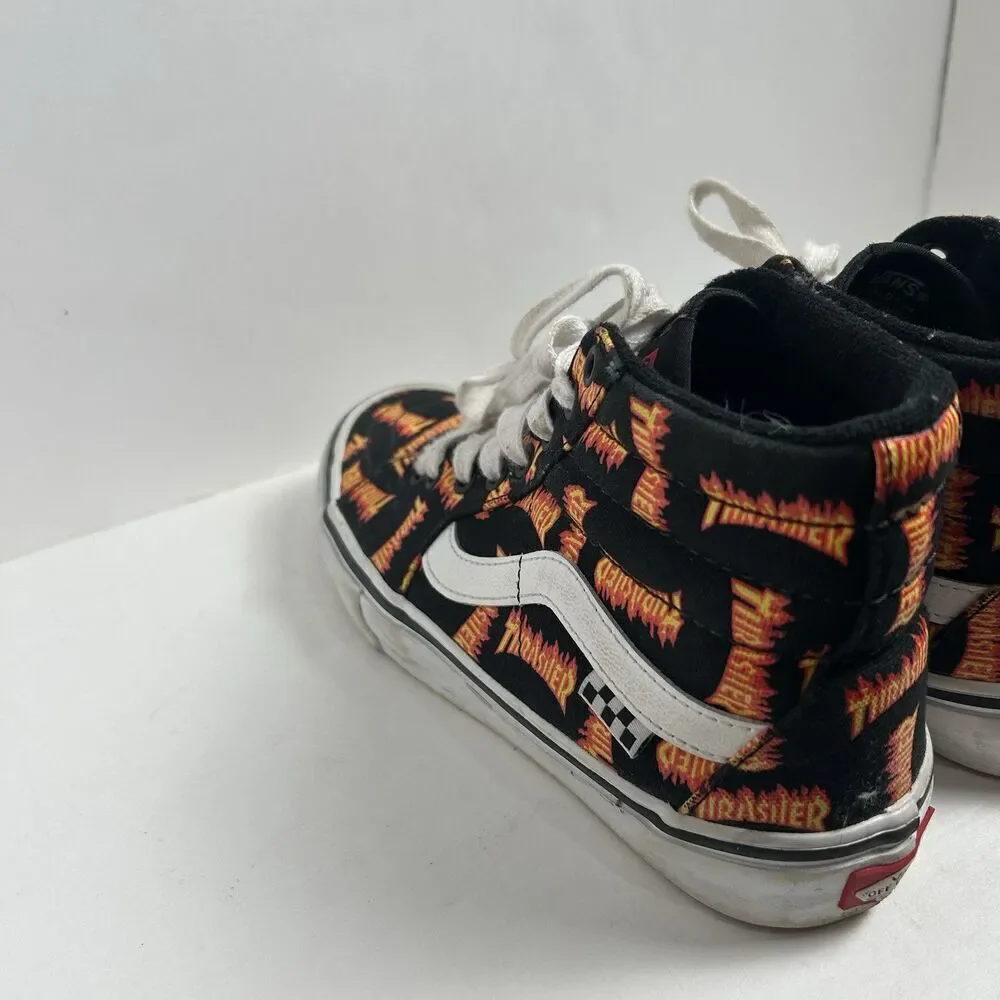 Vans X Thrasher Old Skool SK8-Hi Canvas Black Skateboarding Mens Shoes Sneaker - Picture 4 of 10